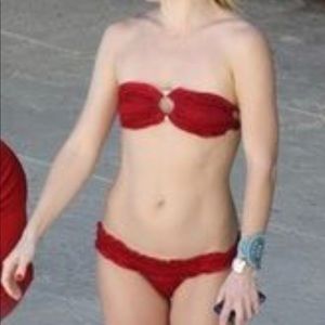 Indah Bikini size small red silk